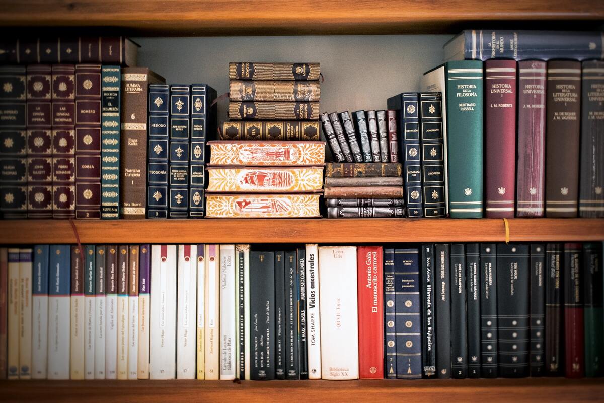 книги, библиотека, книжные полки