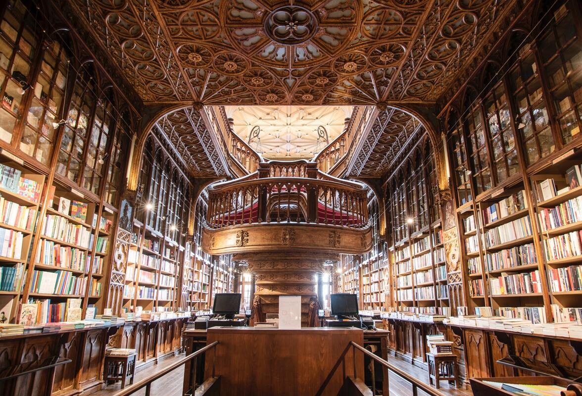 библиотека, книги, книжные полки, архитектура 