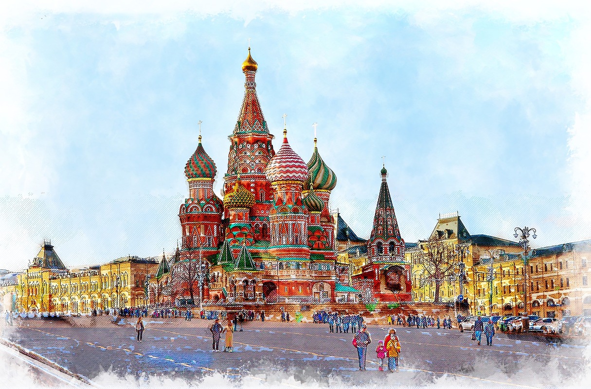 Живопись, картины, Москва, башни, архитектура