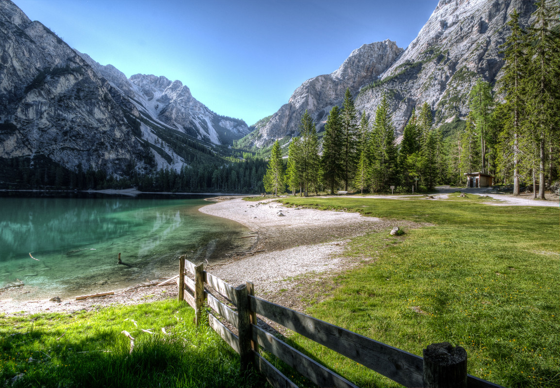лес, природа, пейзаж, горы, снег, вода 