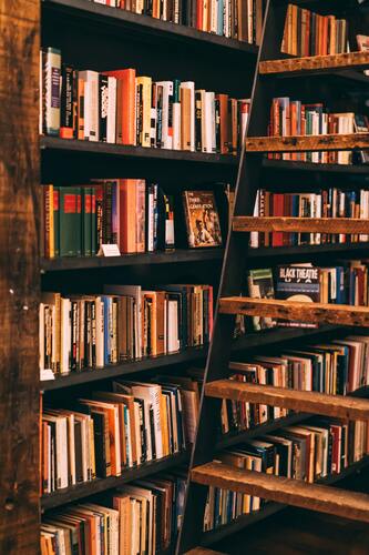 библиотека, книги, книжные полки