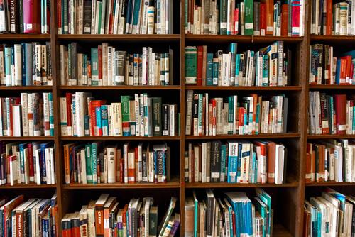 библиотека, книги, книжные полки