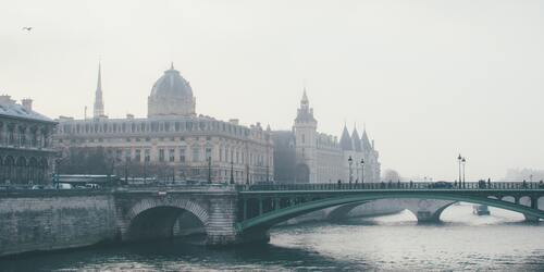 город, париж, архитектура, река, франция