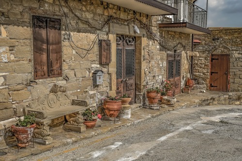 улица, каменная кладка, дома, строение, стена